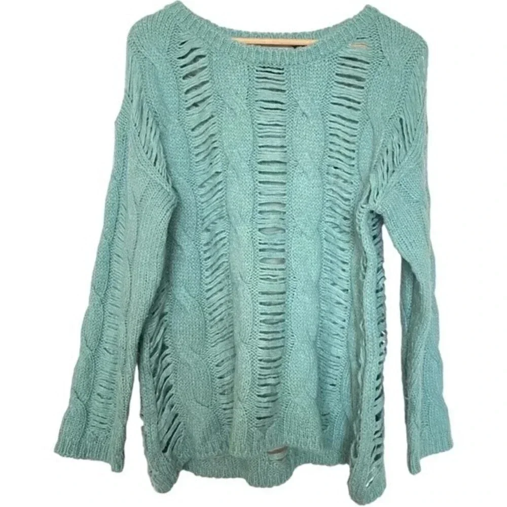 Stella McCartney Cable Knit Distressed Sweater Oversized - Picture 2 of 10